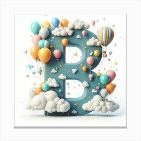 Funny Alpabet - B (Balloons) Canvas Print