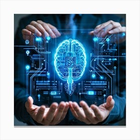 An Ultra Clear Digital Render Of A Cyber Security Concept Icon Fusing Business Brain Development (2) Canvas Print