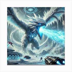 Blizzard Wyvern Icy Breath Canvas Print