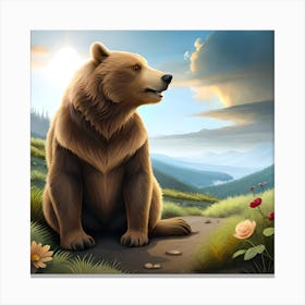 Bear In The Forest Canvas Print