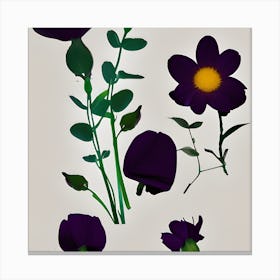Purple Floral 1 Canvas Print