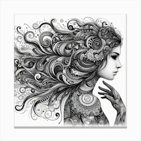 A portrat of woman 3 Canvas Print