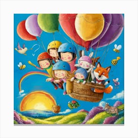 A Whimsical Colorful Illustration Of Children Anim Ewtqawvyqikt5c2dcjstua Tbor5 Xxrm6bjfdqjutuig Canvas Print