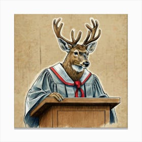 Deer At The Pulpit Canvas Print