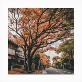 Autumn Trees In Kyoto Canvas Print