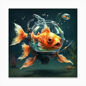 Goldfish In A Bowl 4 Canvas Print