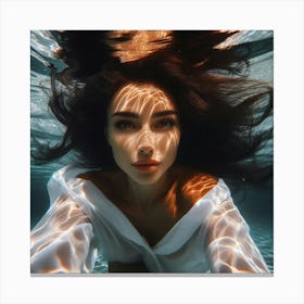 Underwater Portrait Of A Woman 1 Canvas Print