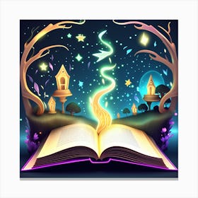 Magical Book with Glowing Pages Canvas Print