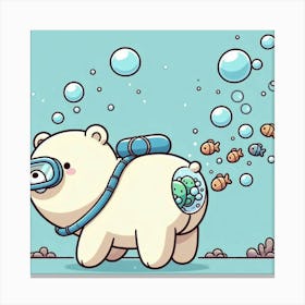 Bubble Bear Canvas Print