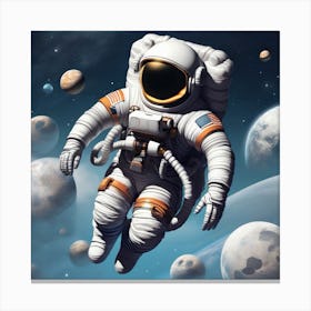 Astronaut In Space 3 Canvas Print