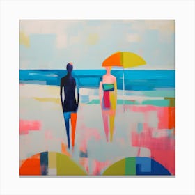 Summer Vibes Color Block Modern Beach Art 8 Canvas Print