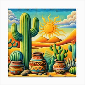 Mexican Cactus Canvas Print