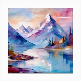 Firefly An Illustration Of A Beautiful Majestic Cinematic Tranquil Mountain Landscape In Neutral Col 2023 11 23t001803 Canvas Print