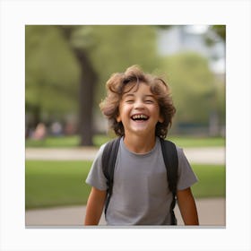 Smiling Boy In School Canvas Print