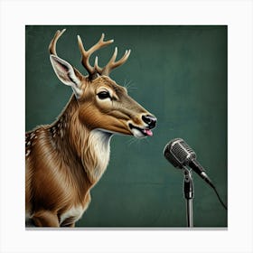 Deer With Microphone 1 Canvas Print