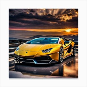 Sunset Lamborghini Canvas Print