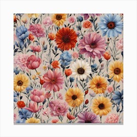 Multicolored Flowers Canvas Print