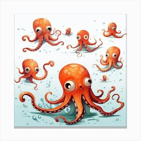 Octopus Set Canvas Print