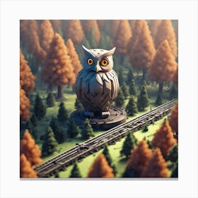 Owl In The Forest 67 Canvas Print