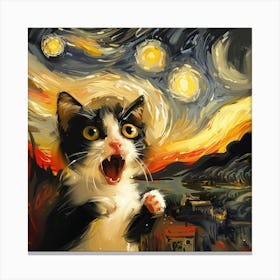 Starry Night Cat 1 Canvas Print