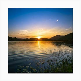 Firefly Scenic Evening Lights Over Tranquil Water Landscape 36616 (2) Canvas Print