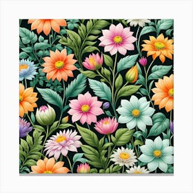 Floral Seamless Pattern 3 Canvas Print