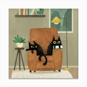 Cat Sitting In The Chair Canvas Print