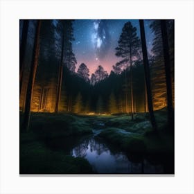 Milky In The Forest Canvas Print