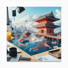 Japanese City Canvas Print