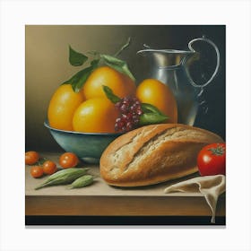 Fruit And Bread Canvas Print