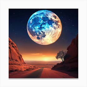 Full Moon In The Desert Canvas Print