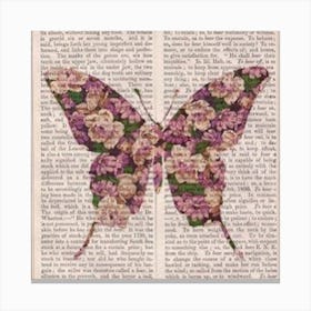 Butterfly On A Book Page Canvas Print