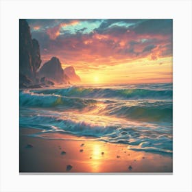 Sunset On The Beach 5 Canvas Print