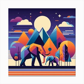 The Eternal Explorers Elephants Canvas Print