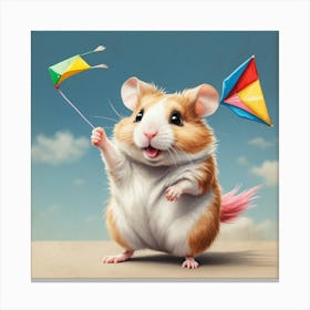 Hamster With Kites Canvas Print