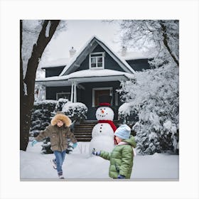 Snowman -Footage Canvas Print