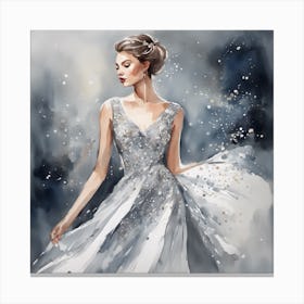 Beautiful Woman In A Dress Canvas Print