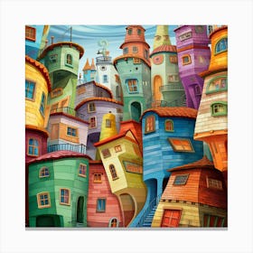 Cartoon City Canvas Print