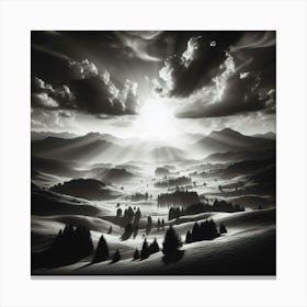 Black And White Landscape 4 Canvas Print