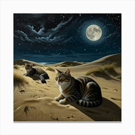 Two Cats In The Desert Canvas Print