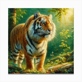 Tiger In The Forest 2 Canvas Print