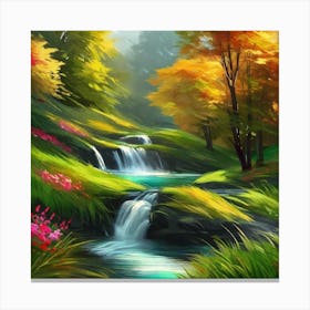 Waterfall In The Forest 43 Canvas Print