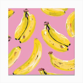 Bananas On Pink Background 7 Canvas Print