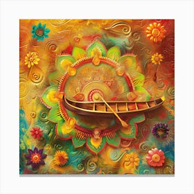 Onam Inspired Banner Texture With Rangoli Design 1718 Canvas Print