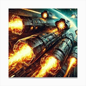 Celestial Class Battleship Fire Weaponry Canvas Print