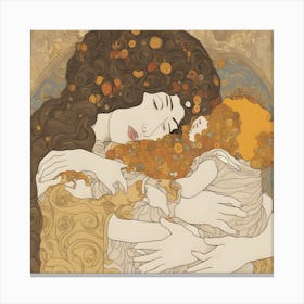 Klimt - Mother And Child Canvas Print