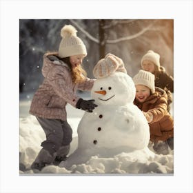 Snowman Stock Videos & Royalty-Free Footage Canvas Print