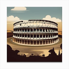 Vintage Rome Colosseum Canvas Print