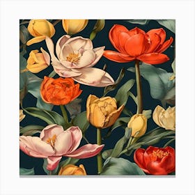 Tulip Seamless Pattern Canvas Print