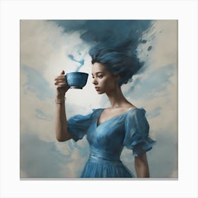 Girl With Blue Hair Canvas Print